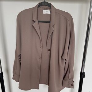 Wilfred Taupe Button-Up Blouse Size Medium But Oversized